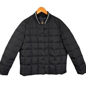 Trina Turk Down Puffer Jacket Boxy Fit Size M NWOT Black Quiet Luxury Minimalist